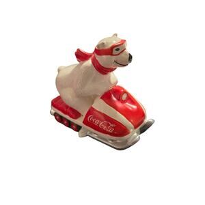 Vintage 1995 Enesco Coca-Cola Always Snowmobile Polar Bear Figurine Collectible